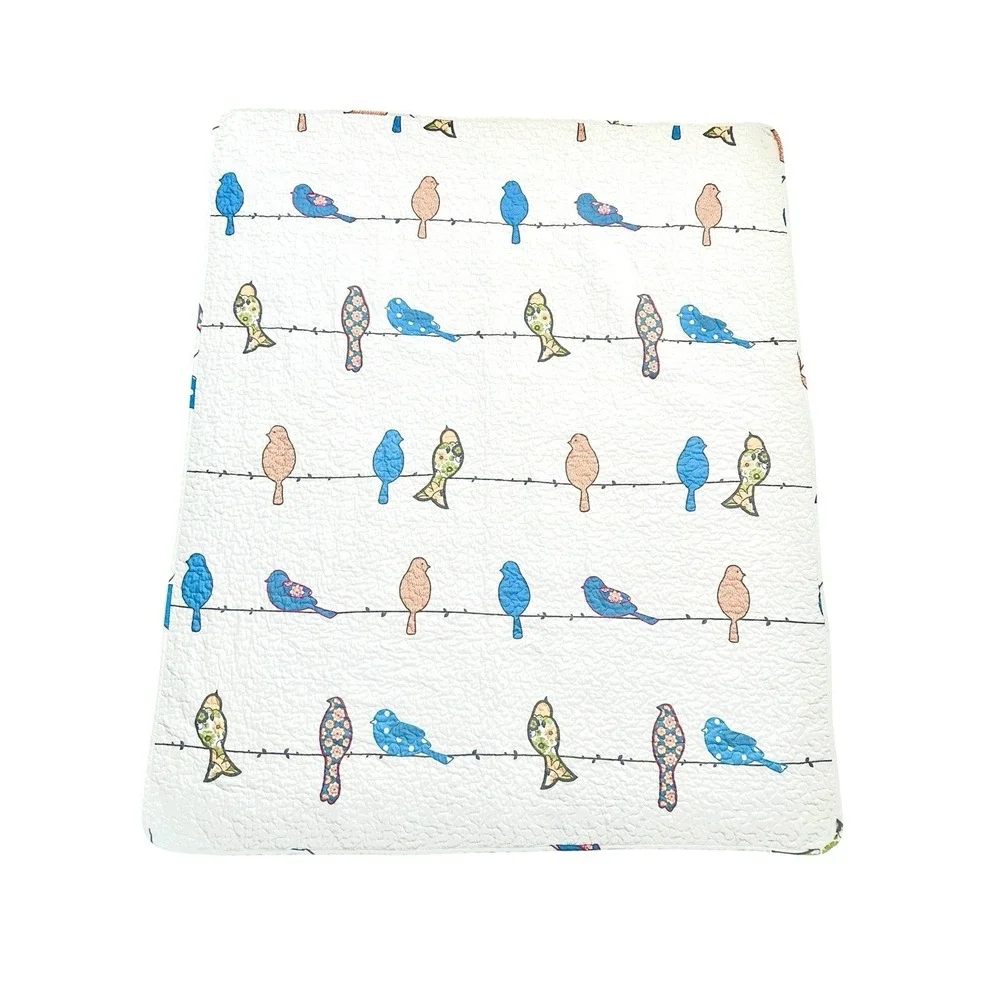 Lush Decor Rowley Birds Throw Blanket Quilted Reversible 48
